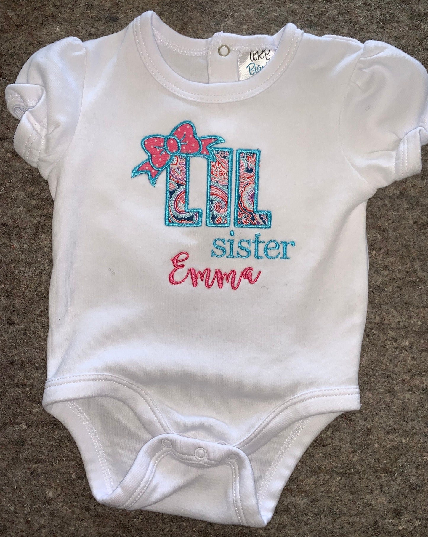 Personalized Little Sister Embroidered Shirt