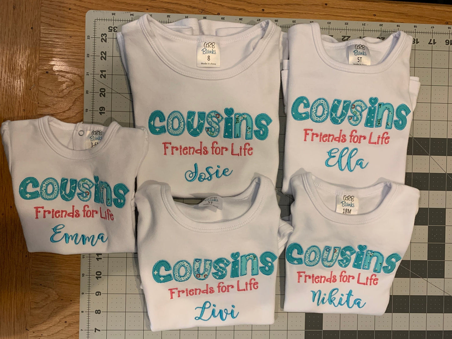 Cousins are Friends for Life Embroidered Shirt, Cousins shirts are great for reunions, Easter and other get togethers.