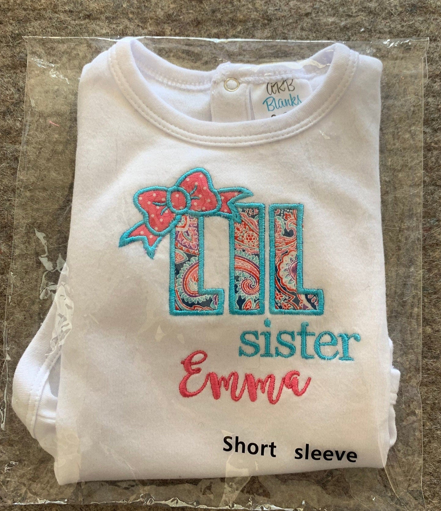 Personalized Little Sister Embroidered Shirt