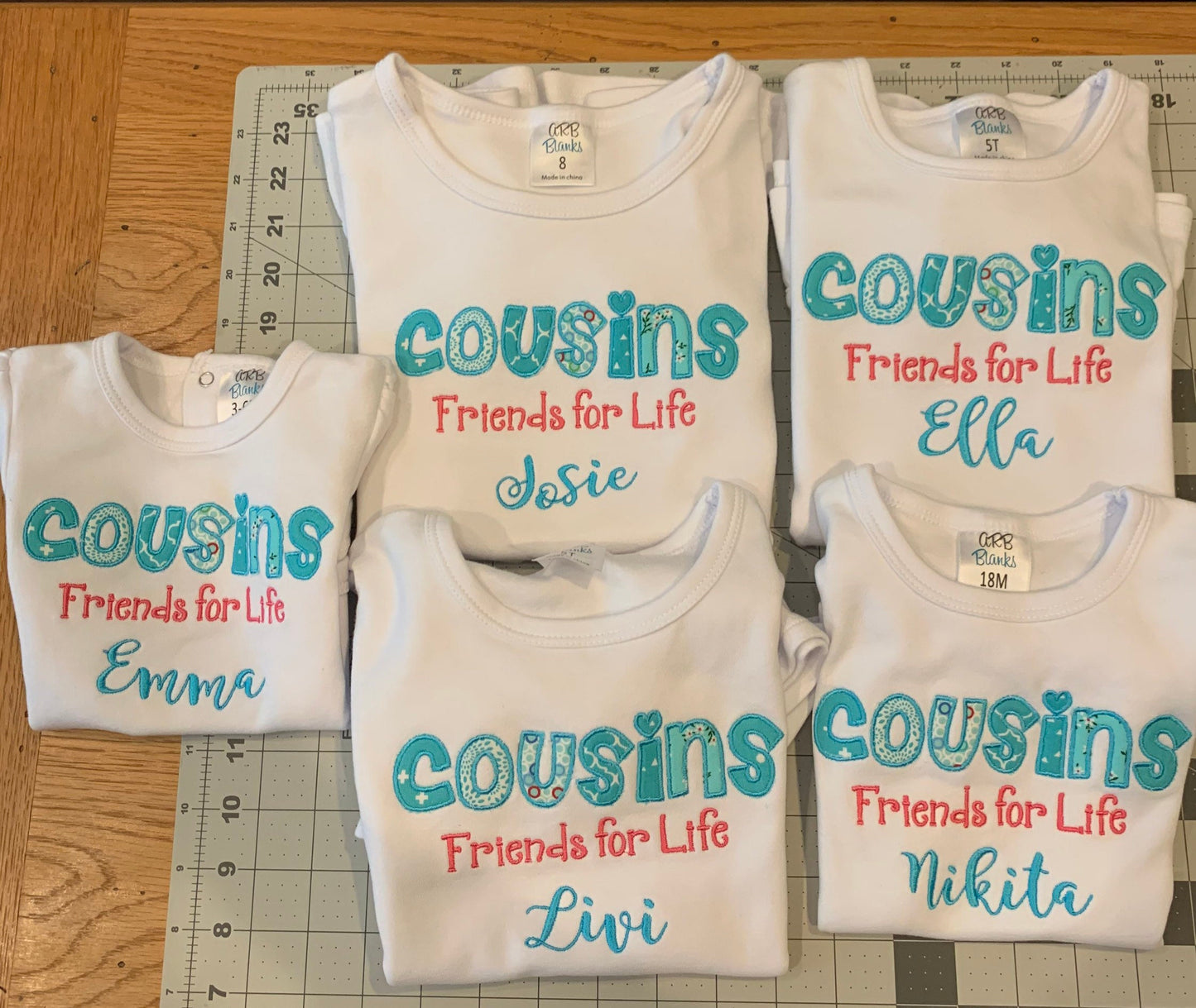 Cousins are Friends for Life Embroidered Shirt, Cousins shirts are great for reunions, Easter and other get togethers.