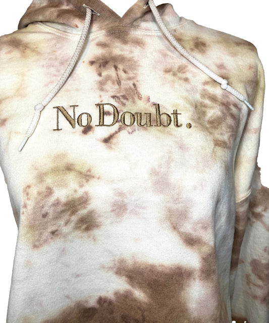 Tie Dye Embroidered Hoodie - No Doubt...-Coffee