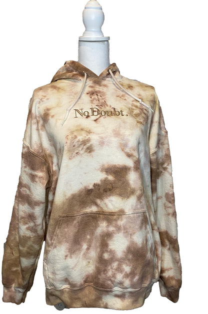 Tie Dye Embroidered Hoodie - No Doubt...-Coffee
