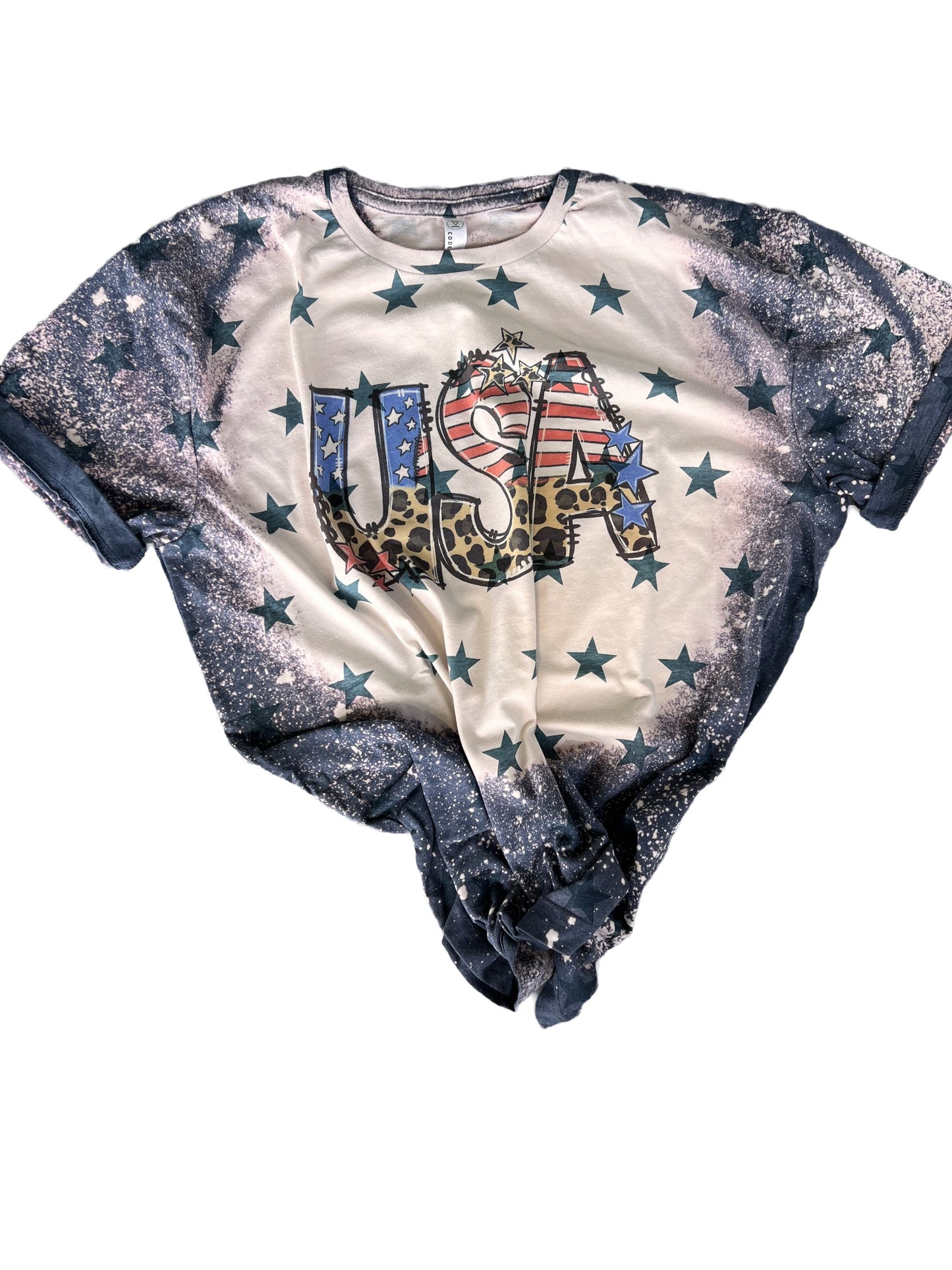 USA Bleached T-Shirt - Patriotic Tees