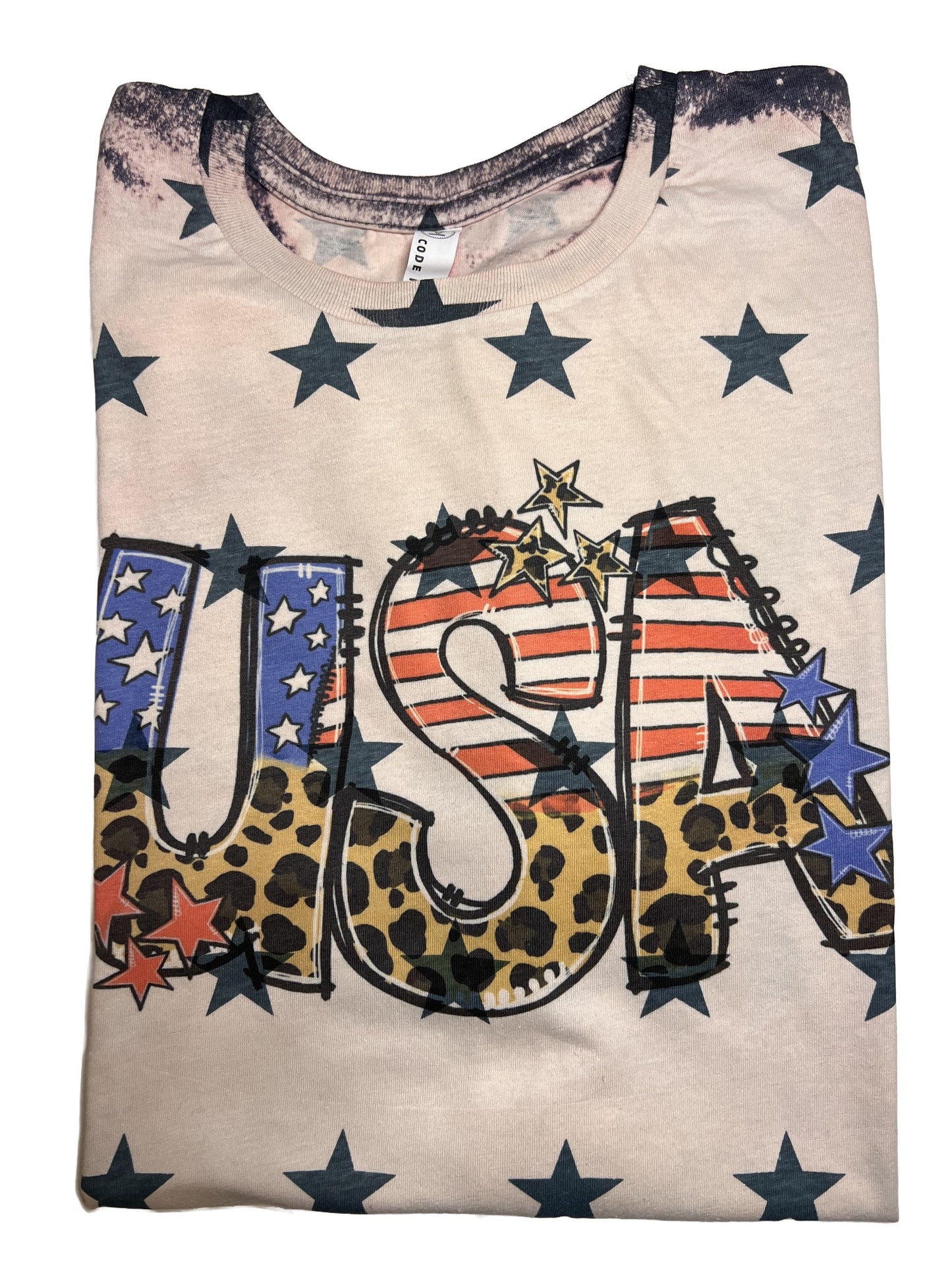 USA Bleached T-Shirt - Patriotic Tees