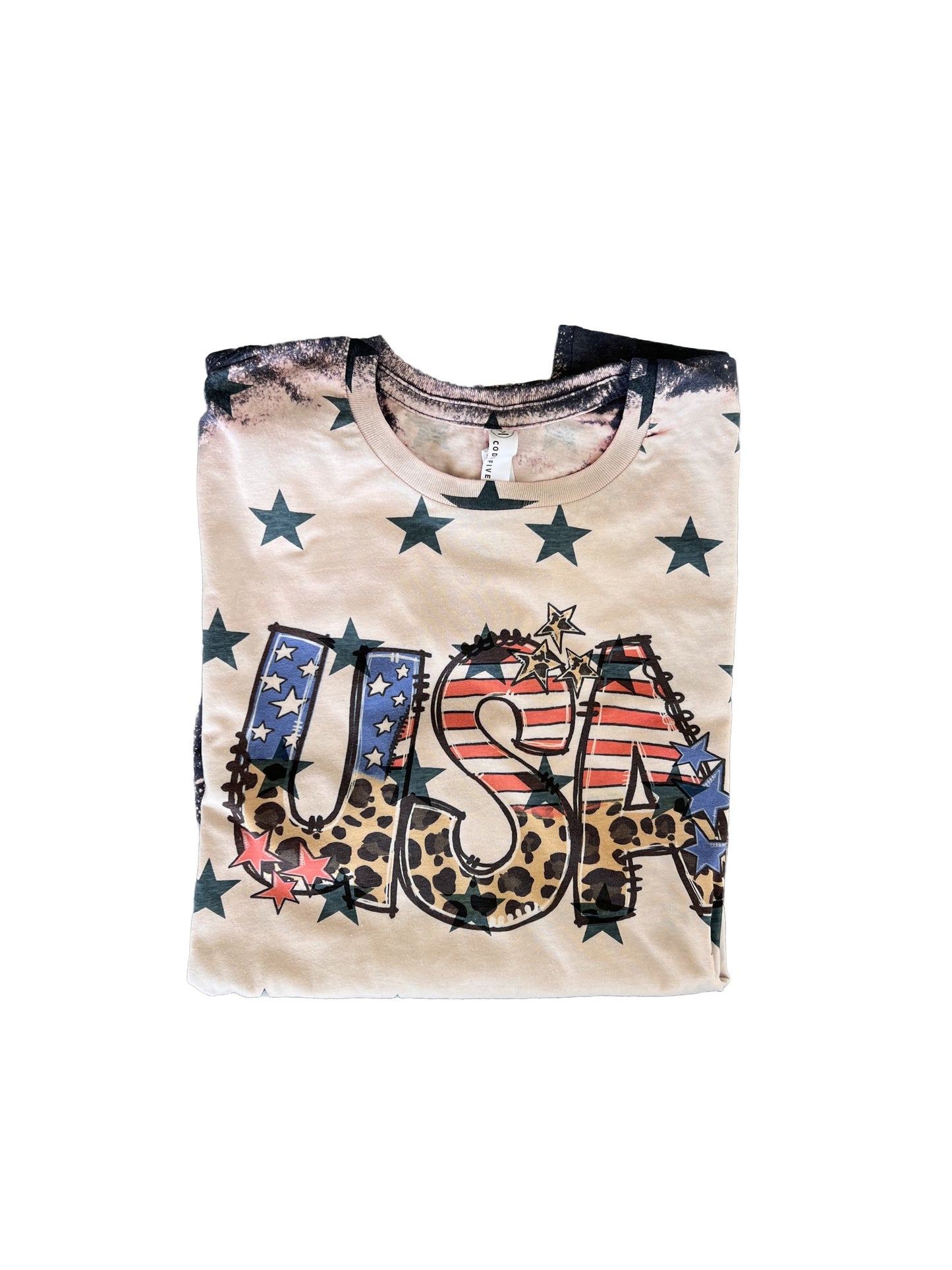 USA Bleached T-Shirt - Patriotic Tees