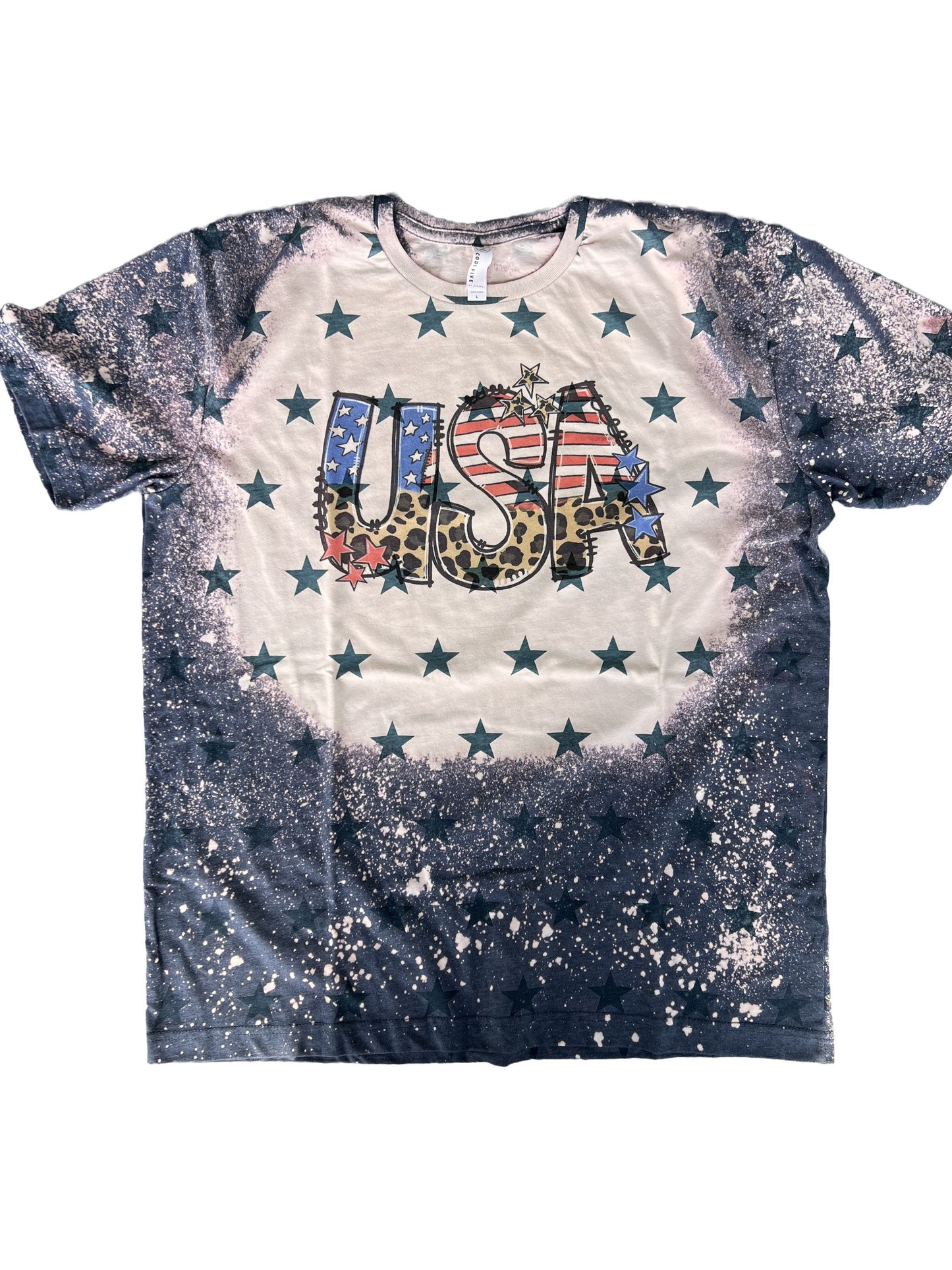 USA Bleached T-Shirt - Patriotic Tees