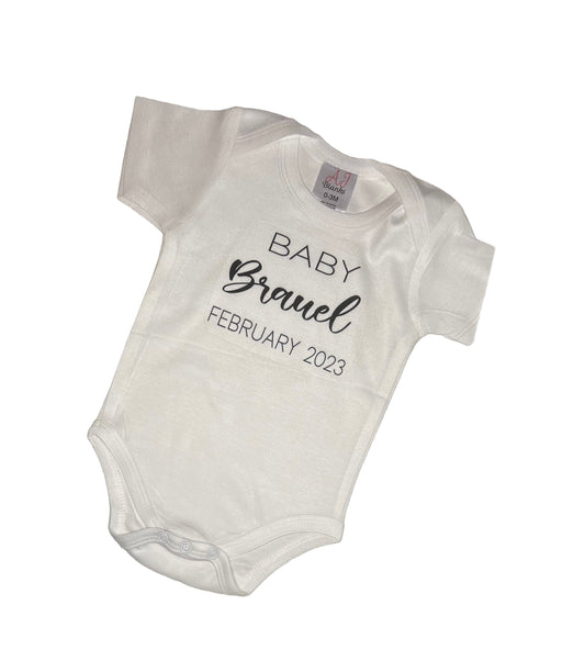 Personalized Baby Onesie - pregnancy announcement