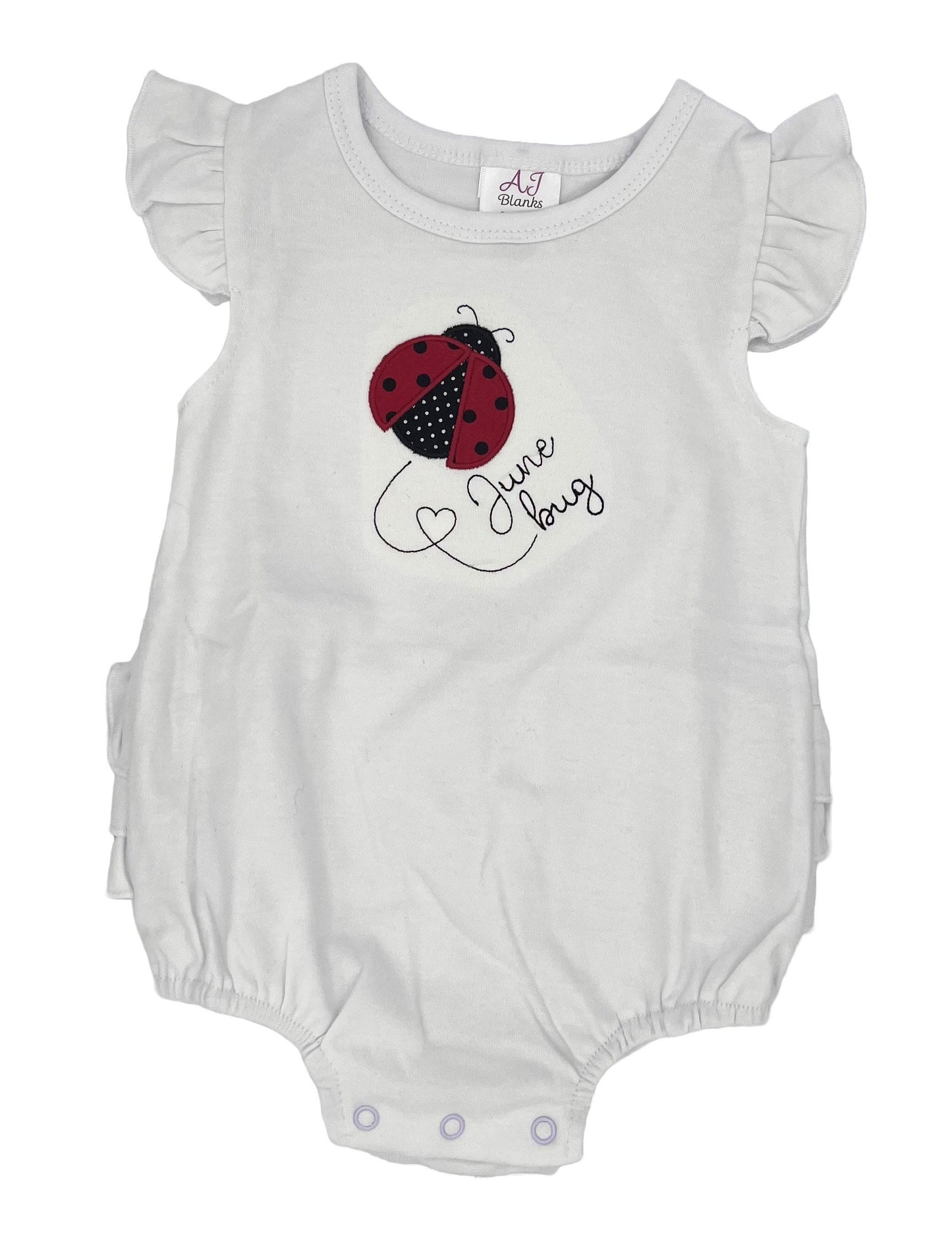 Personalized Embroidered Lady Bug Infant child One piece  June BUG