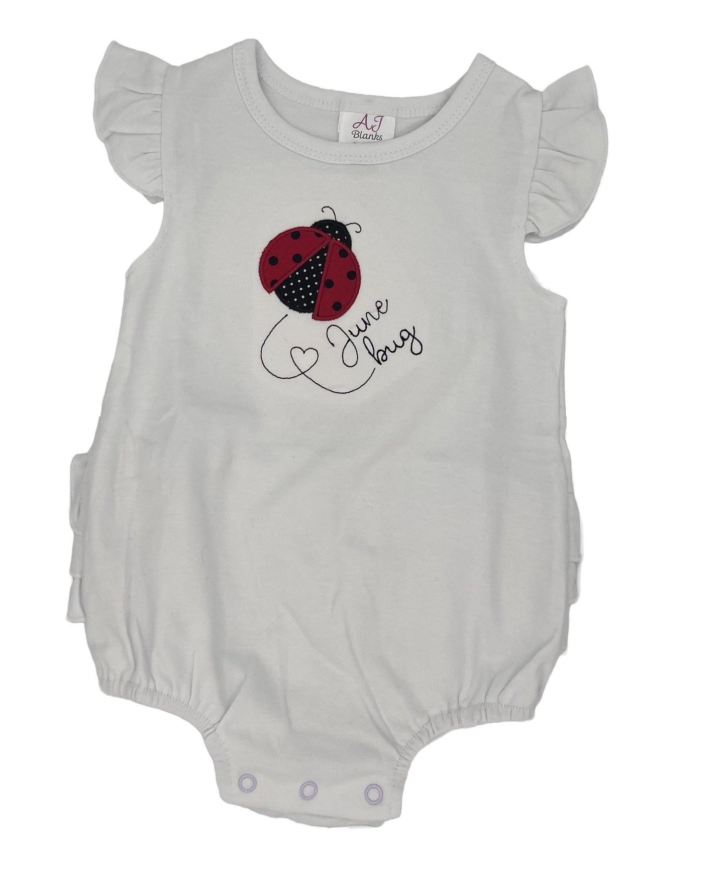 Personalized Embroidered Lady Bug Infant child One piece  June BUG