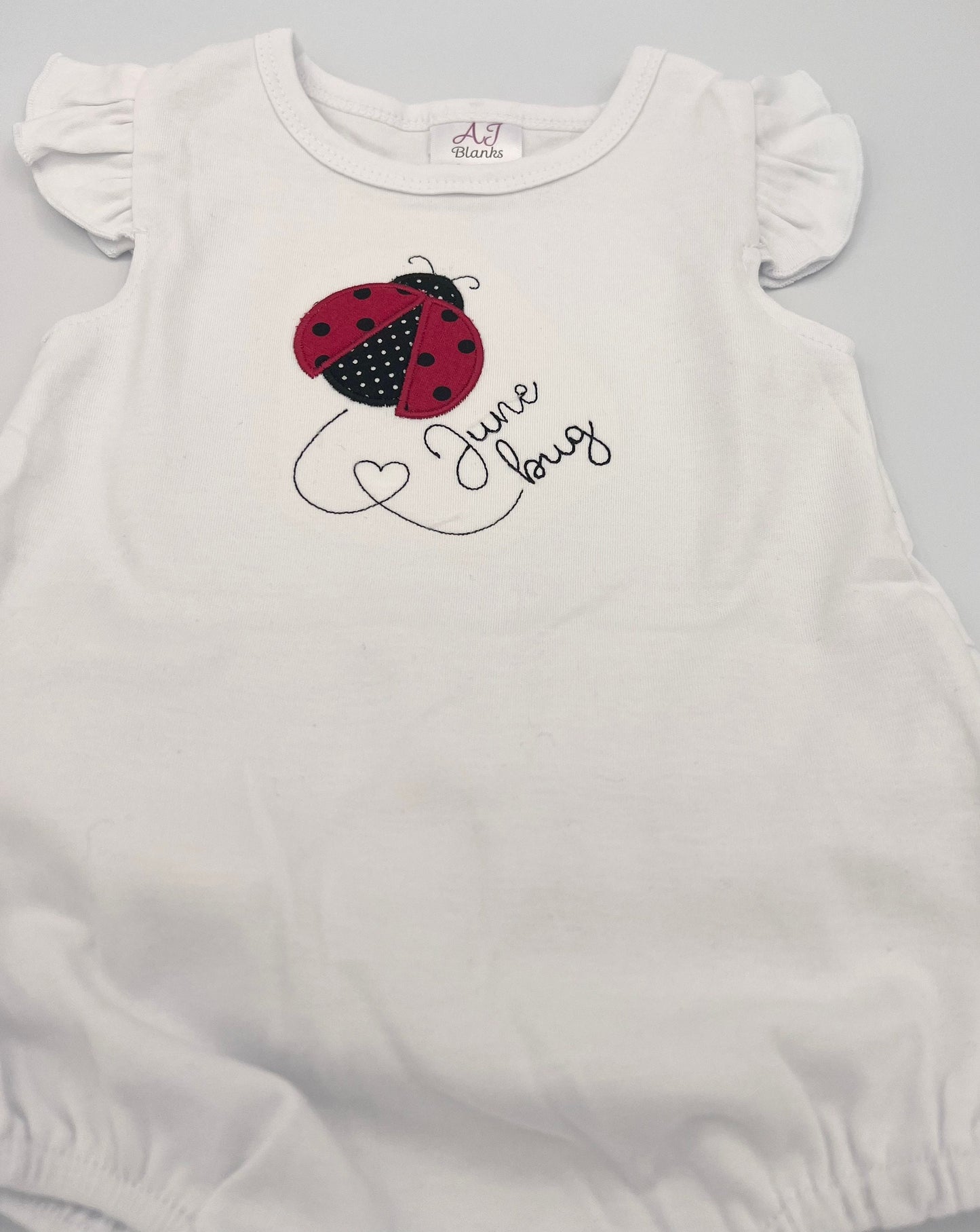 Personalized Embroidered Lady Bug Infant child One piece  June BUG