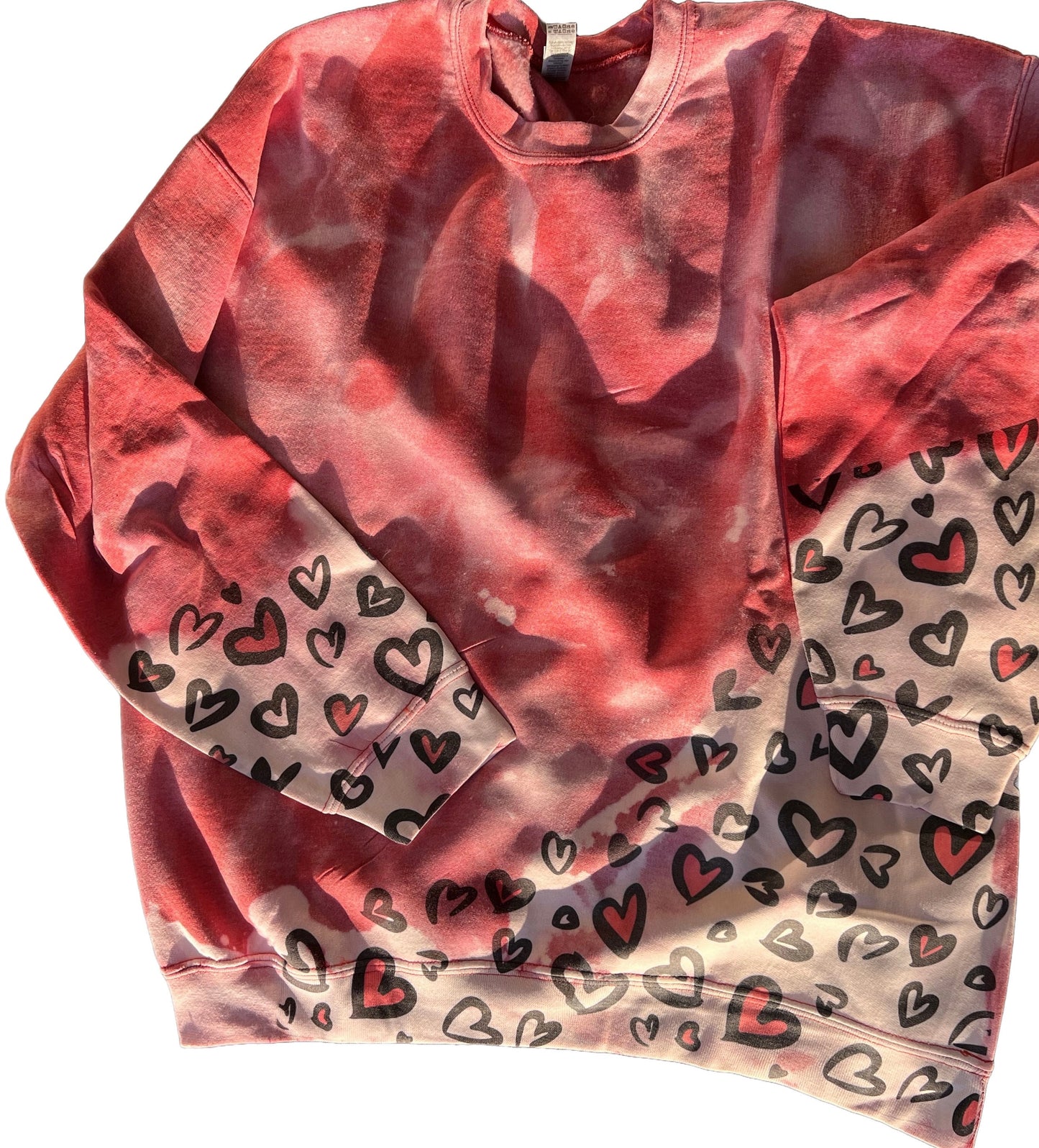 Red Bleached Heart Sweatshirt