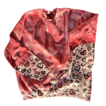 Red Bleached Heart Sweatshirt