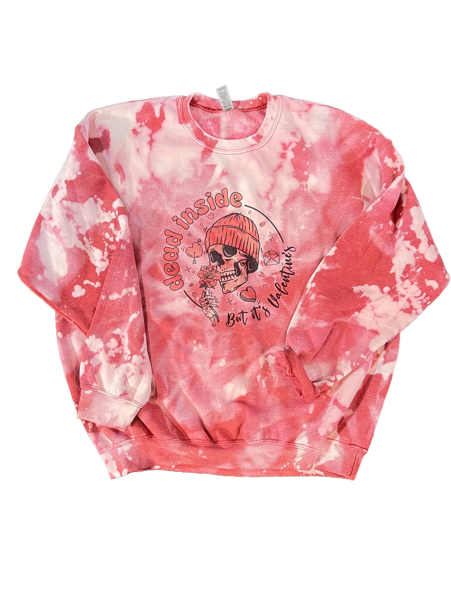 Red Bleached Dead Inside Valentines Sweatshirt