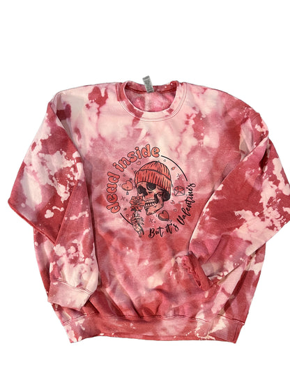 Red Bleached Dead Inside Valentines Sweatshirt