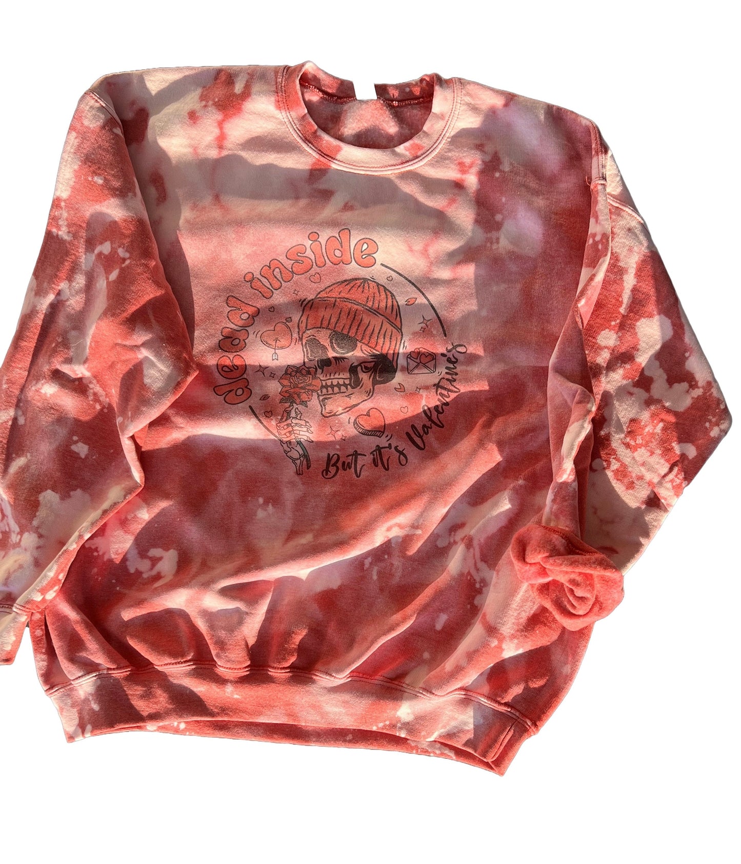 Red Bleached Dead Inside Valentines Sweatshirt