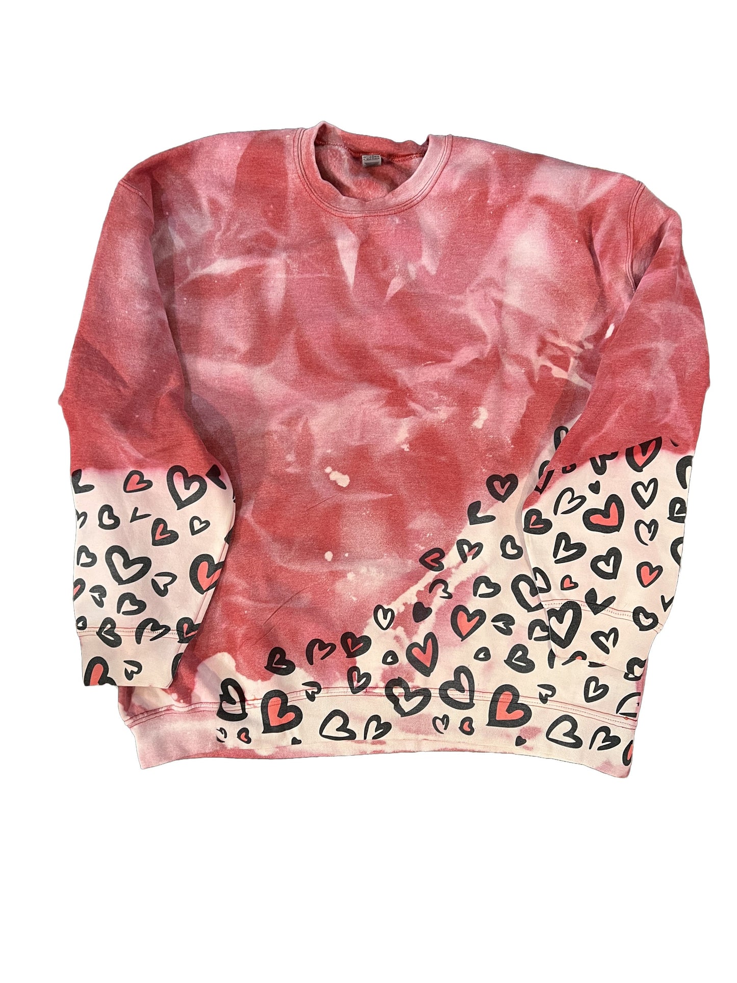 Red Bleached Heart Sweatshirt