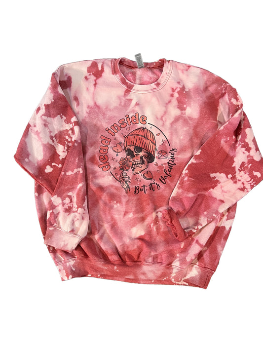 Red Bleached Dead Inside Valentines Sweatshirt